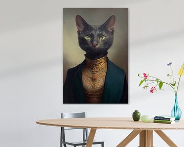 Stylish Cat portrait by But First Framing