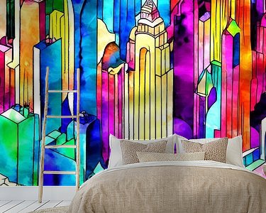 Voorbeeld van het werk in een kamer