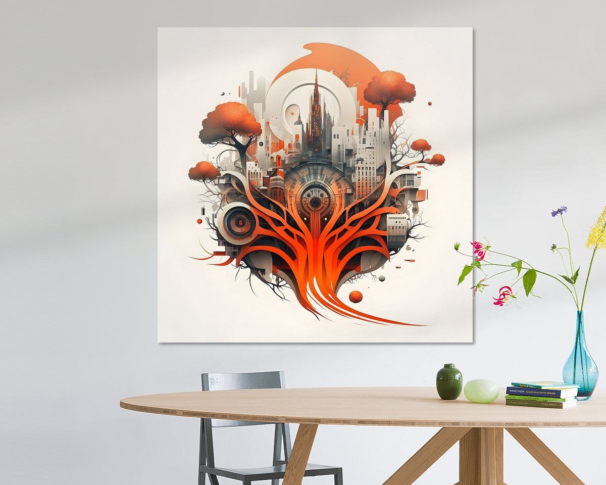 Voorbeeld van het werk in een kamer