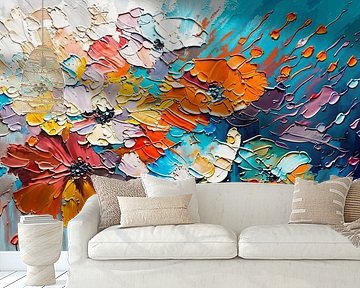 Flower Painting Abstract by Preet Lambon