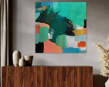 Modern abstract schilderij "Koraal" van Studio Allee