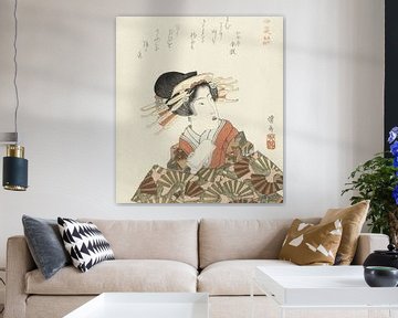Een courtisane, Keisai Eisen, ca. 1815 - ca. 1820. Japanse kunst ukiyo-e van Dina Dankers