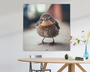 Painting Bird - Animals Painting - Sweet Sparrow by AiArtLand