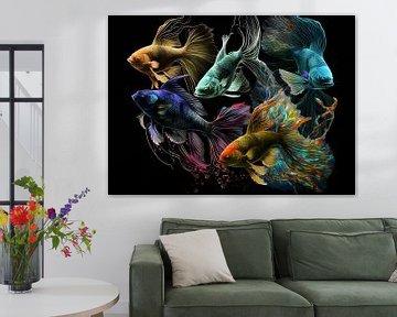 Fish Painting - Painting Animals - 3D Effect by AiArtLand