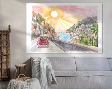 Fahrt an die Amalfiküste mit Blick auf Positano - Road Trip der Liebe auf der Amalfitana von Markus Bleichner