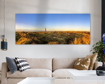 Schiermonnikoog Panoramablick in den Dünen mit dem Leuchtturm 