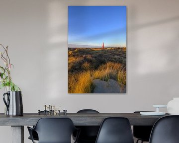 Schiermonnikoog landschap in de duinen met de vuurtoren