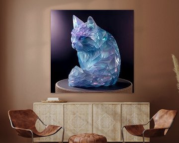 Beeldje kat van blauwe amethyst van Jan Bechtum