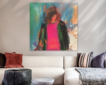 Portrait abstrait aux couleurs vives sur Studio Allee