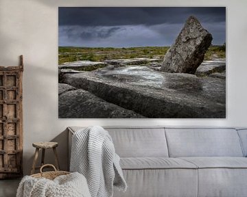 Rough rocks on a rainy day in the Burren Ireland by Albert Brunsting