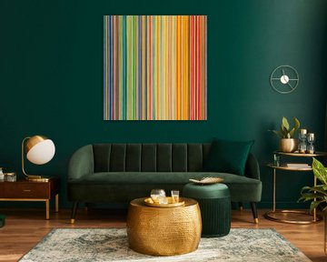 Schilderij kleurrijke strepen 'Spring Green' van Anja Namink