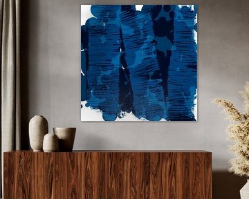 Abstracte marine blauwe minimalistische kunst. Maritiem landschap V van Dina Dankers