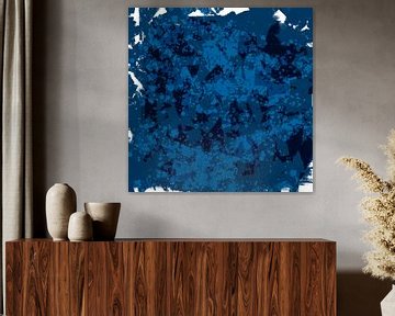 Abstracte marine blauwe minimalistische kunst. Maritiem landschap VI van Dina Dankers
