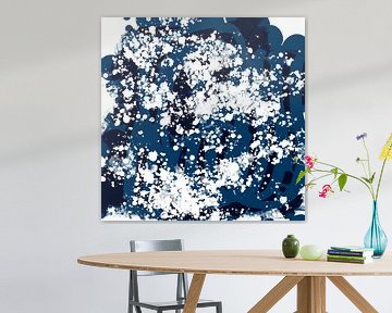Abstracte marine blauwe minimalistische kunst. Maritiem landschap VIII van Dina Dankers