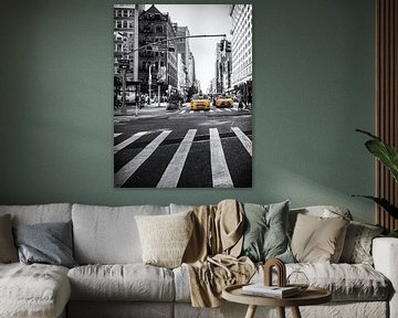 New York Broadway Yellow Cabs Colorkey USA by Carina Buchspies