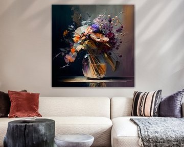 Bloemen Schilderij | Abstract Schilderij | AI Kunst van AiArtLand