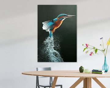 Schitterende IJsvogel Duikvlucht van www.schilderij.ai