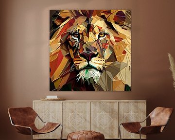 Portret van leeuw abstract van Harvey Hicks