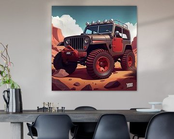 Jeep style bande dessinée sur Harvey Hicks