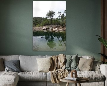 Spiegelung im Fluss Cavu Korsika von Marianne van den Bogaerdt