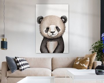 Illustratie van een pandabeer van Your unique art