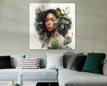 Modern portret "Queen of plants" van Carla Van Iersel