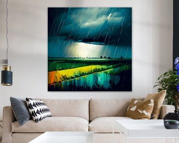 Zomerse bui in regenboogkleuren van Vlindertuin-Art