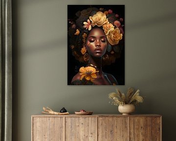Peinture Femme avec fleurs | Art moderne | AI Art sur AiArtLand