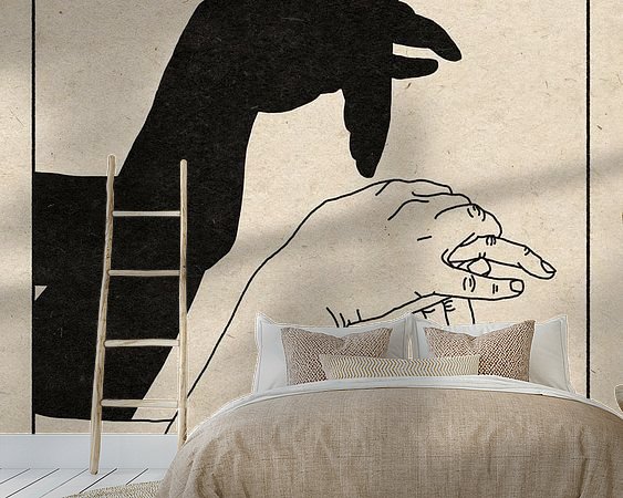 Voorbeeld van het werk in een kamer
