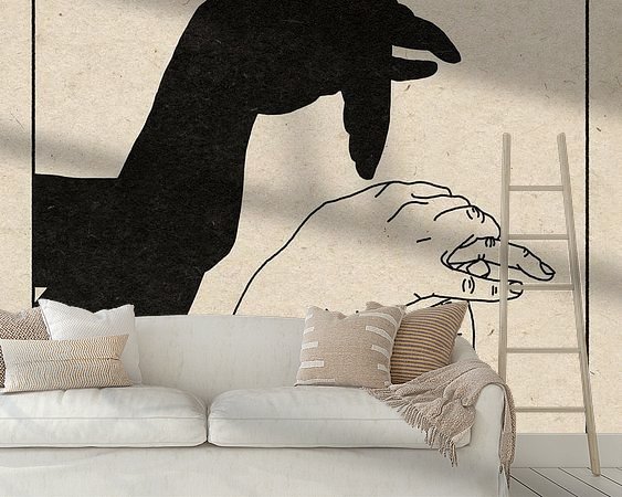 Voorbeeld van het werk in een kamer