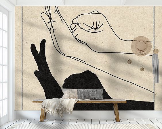 Voorbeeld van het werk in een kamer