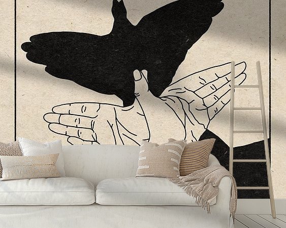 Voorbeeld van het werk in een kamer