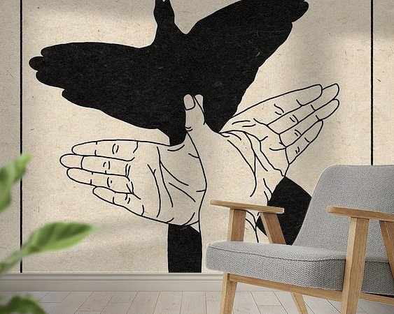 Voorbeeld van het werk in een kamer