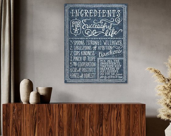 Voorbeeld van het werk in een kamer