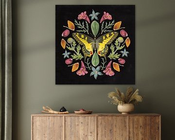 Butterfly Mandala III Black, Wild Apple Portfolio