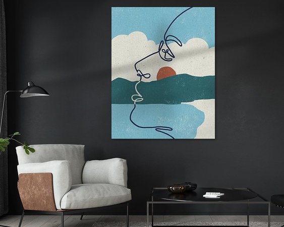 Voorbeeld van het werk in een kamer