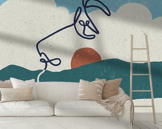 Voorbeeld van het werk in een kamer