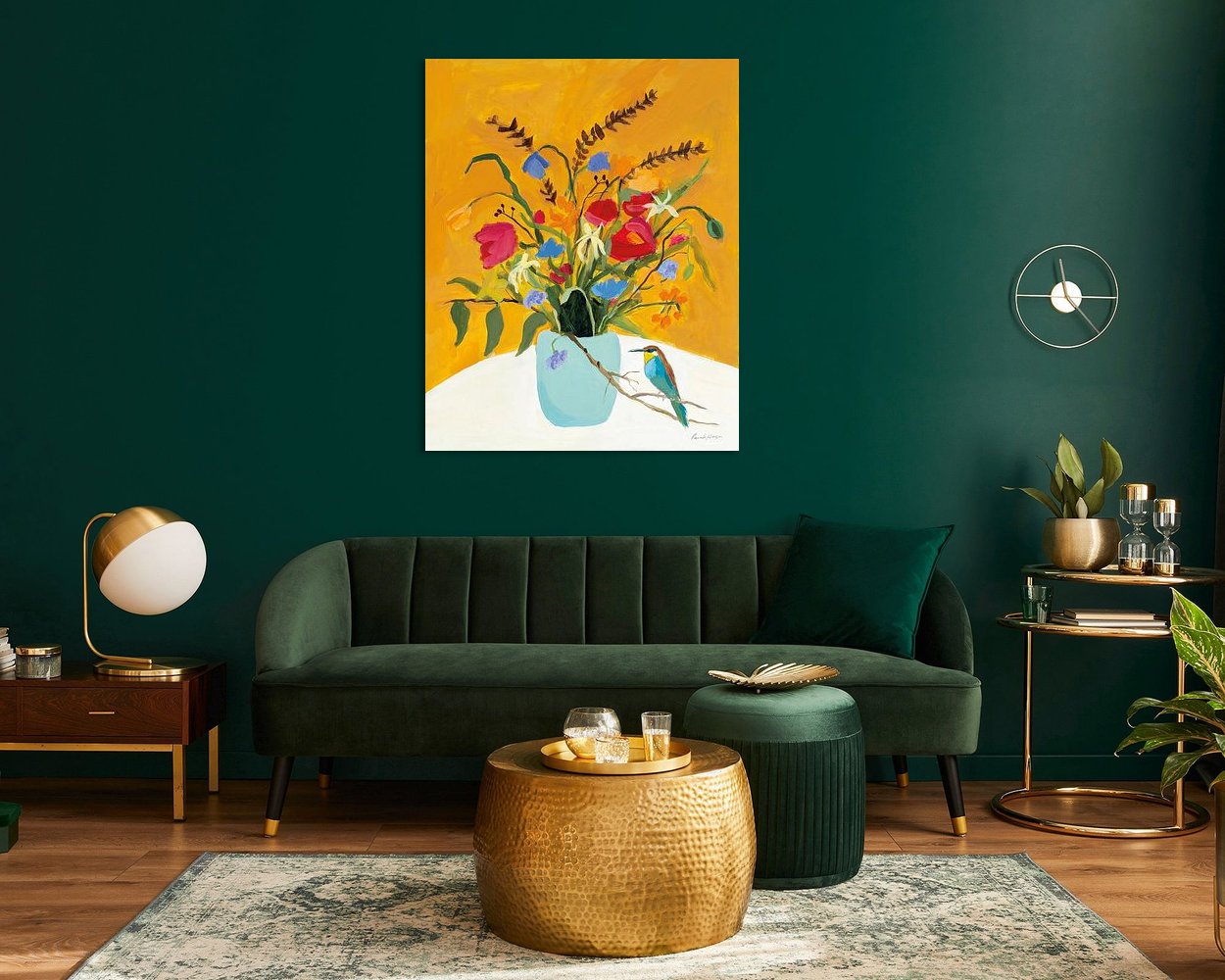 Voorbeeld van het werk in een kamer