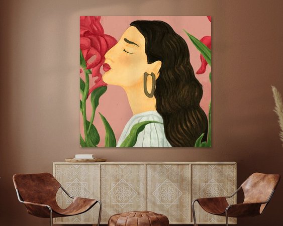 Voorbeeld van het werk in een kamer