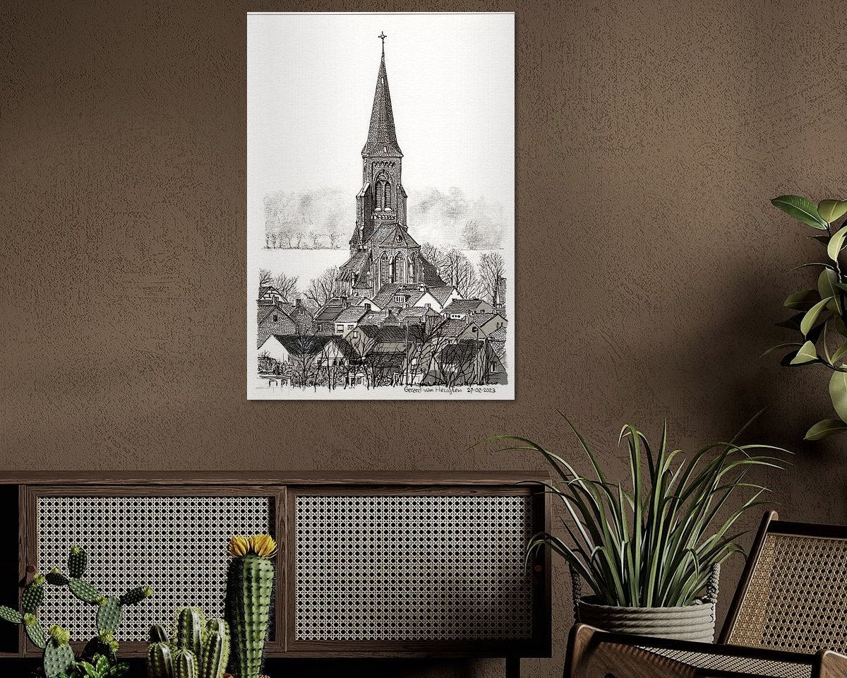Voorbeeld van het werk in een kamer