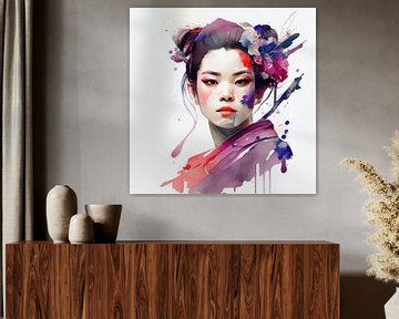 Watercolor Modern Geisha #5