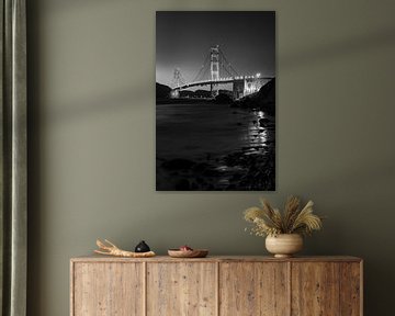 De Golden Gate Bridge in San Francisco in zwart-wit van Tux Photography