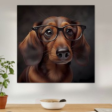 The dachshund with glasses by Mysterious Spectrum