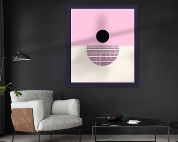 Retro Sonnenuntergang in Beige Pink von Mad Dog Art