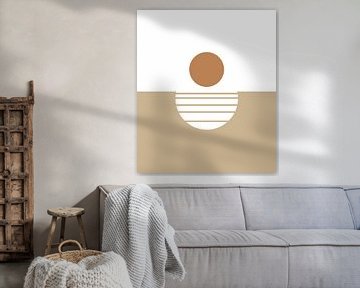 Retro Sunset in Gold Ochre by Mad Dog Art