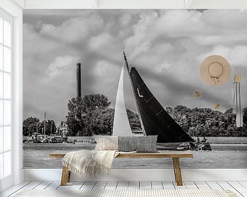 Skûtsje sails in the bay of Lemmer by ThomasVaer Tom Coehoorn