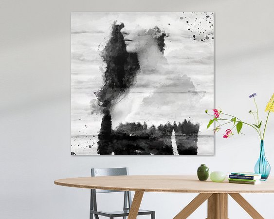 Voorbeeld van het werk in een kamer