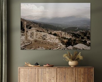 Ruines van een oude Romeinse stad in het Turkse berglandschap van Christa Stories