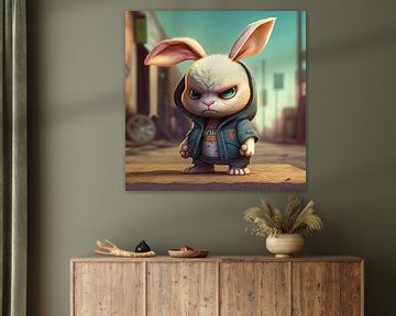 Tough rabbit in a city by Harvey Hicks