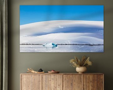 Mountain landscape with icebergs in Antarctica by Hillebrand Breuker
